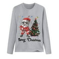 thumbnail image 3 of Babysbule Christmas Tops for Women MERRY CHRISTMAS Printed Women Casual Long Sleeve Round Neck Sweatshirt Pullover Blouse, 3 of 6