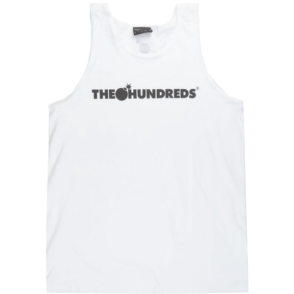 The Hundreds Men's Tank Top Adam Bar Logo Sleeveless Tee T-Shirt (Small, White)
