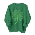 thumbnail image 2 of Women's St Patricks Sweatshirts Crewneck Irish Shamrock Graphic Hoodless Sweatshirt Womens Casual Round Neck Loose Fits Lightweight Comfy Sweatshirt, 2 of 6