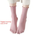 thumbnail image 3 of Ruffle Accent Toe Socks Breathable Fabric Sock for Casual Outfits and Long Hours Daily Wear Separated Toe Socks, 3 of 9