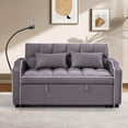 thumbnail image 4 of MAYEERTY 54.7" Convertible Multifunctional Foldable Sofa Bed with USB, with USB Port, Ashtray, Rotating Telephone Stand,Gray, 4 of 10