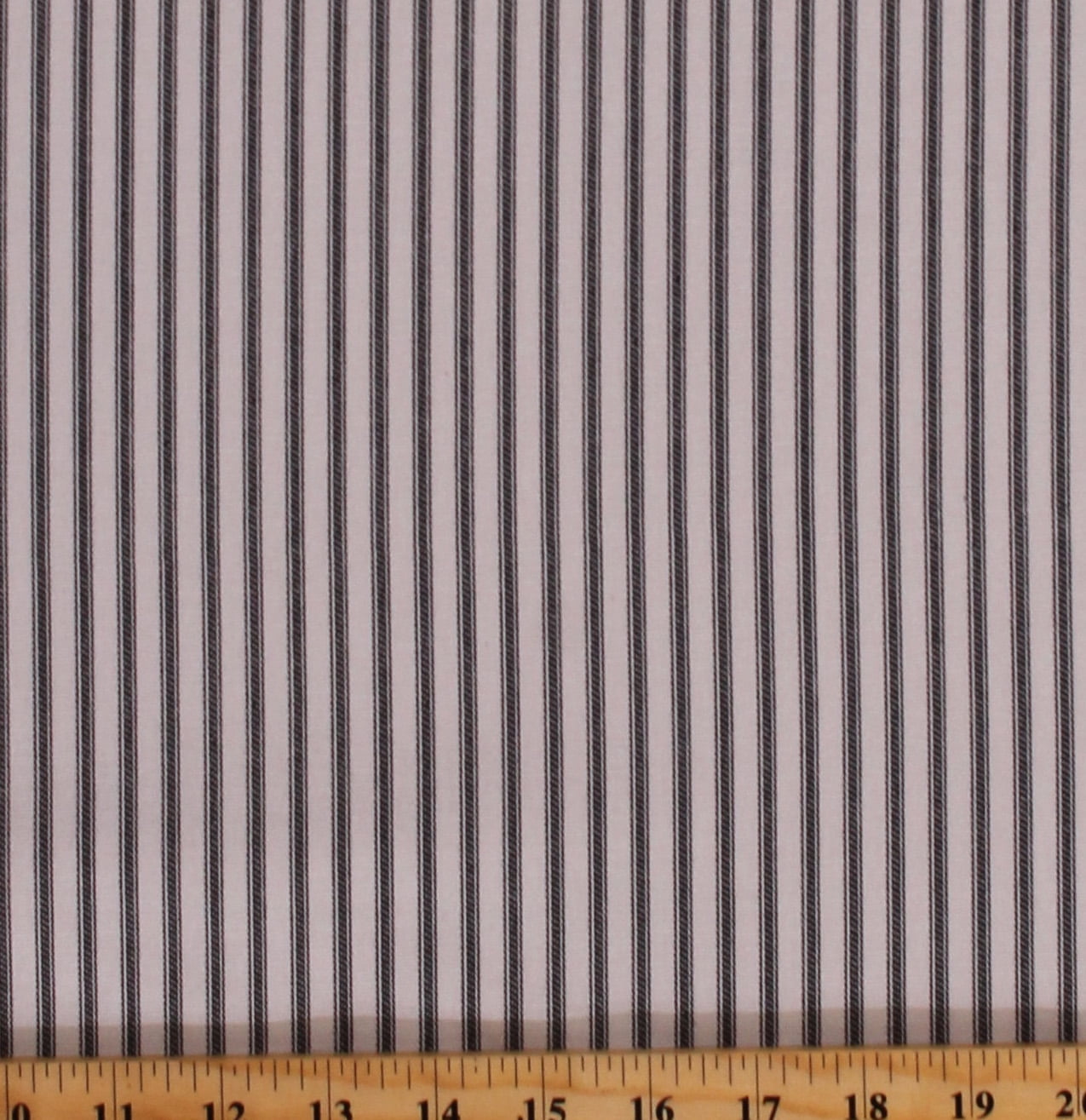 Ticking Stripe Black on Natural 54" Wide Home Decorator YarnDyed