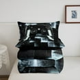 thumbnail image 5 of Video Game Queen Comforter Set Teens Aesthetic Neon Plaid Bedding Set, Gamepad Gamer Bedding Comforter Sets Black and Grey Duvet Set, Modern Glowing Futuristic Cubes Quilted Comforter, 5 of 7
