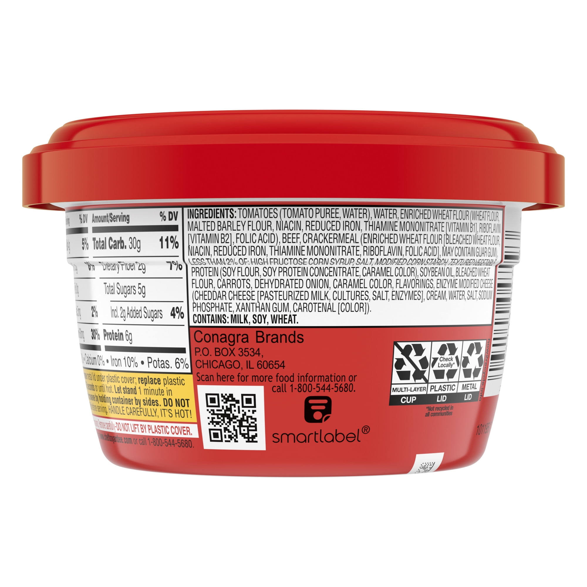 Chef Boyardee Beef Ravioli in Pasta Sauce, Microwavable Meal, 7.5 oz Bowl., 4-Count