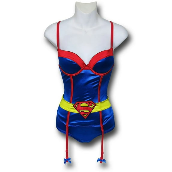 Superman Corset and Panty Set w/ Garters-Fitted XLarge