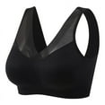 thumbnail image 2 of No Wire Bras for Women Xunlbb Plus Size Women Lady Lace Gathered Bra Plus Size Sports Bra Underwear Yoga Hollow Out Bra Cup(Black,XXL) Up to 50% off, 2 of 4