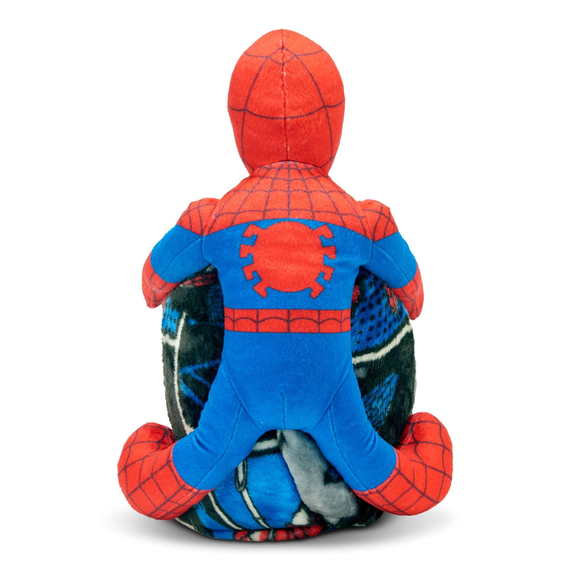 Spider-Man Kids Plush Hugger with Silk Touch Throw Blanket Set, 50x60 inches