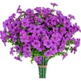 thumbnail image 4 of PATLOLLAV Artificial Flowers, 7-pronged Fake Outdoor UV Resistant Plants Artificial Violet Flowers Greenery Shrubs Bridal Wedding Bouquet for Home Garden Party Wedding Decoration, 4 of 5