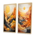 thumbnail image 3 of Designart "Bold horizon Canyon Desert VIII" Canyon Framed Wall Art Set Of 2 - Yellow Landscapes Frame Gallery Set For Office Decor, 3 of 7