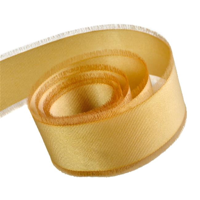 Papillon Ribbon & Bow R097085-38-1689-50YD Ruban Gros-Grain à Franges Fossy Edge de 1,5 Po, 50 Verges - Noisette