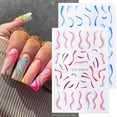 thumbnail image 2 of 7 Hojas De Serpentinas De Ballet Líneas De Ensueño Pegatinas De Arte De Uñas, Línea De Remolino Autoadhesiva 3D Estampado De Vaca Diseño De Uñas Calcomanías De Uñas Para Mujeres Di, 2 of 5