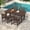 Brown, variant on Ciokea 5-Piece Outdoor Dining Set with Table and 4 Chairs HDPE Patio Set Umbrella Hole Garden Backyard Poolside Black