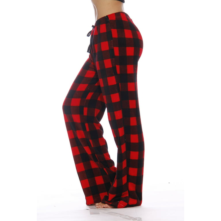 Just Love Women's Fleece Pajama Pants - Soft and Cozy Sleepwear Lounge PJs  (Buffalo Plaid Red, X-Large)
