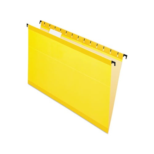SureHook Hanging Folders Legal Size, 1/5-Cut Tab, Yellow, 20/Box