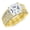 yellow-gold, variant on Platinum 3 Carat LAB GROWN IGI CERTIFIED DIAMOND Antique/Vintage Style Channel Set Round Princess Cut Diamond Engagement Ring with Milgrain (I-J Color SI1-SI2 Clarity 2.5 Ct Center)