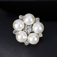 thumbnail image 3 of Broche de flor de diamantes de imitación de moda accesorio de joyería de boda de perlas de imitación, 3 of 5