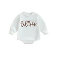 thumbnail image 1 of Faithtur Sister Matching Romper Outfits Letter Print Long Sleeve Round Neck Sweatshirt Toddler Fall Clothes, 1 of 9