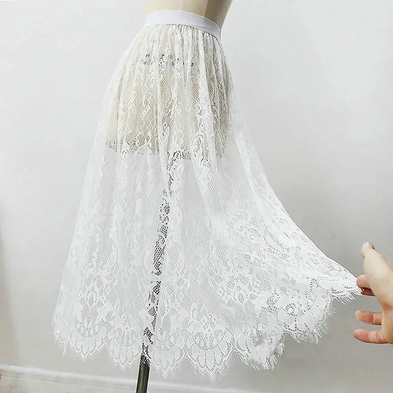 2 Length Elegant Black Skirt White Lace Transparent Long  display picture 1