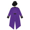 thumbnail image 4 of iiniim Boys Vintage Medieval Steampunk Tailcoat Jacket Gothic Victorian Renaissance Frock Coat with Hat Purple 16, 4 of 7