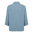 thumbnail image 3 of yievot Womens Button Down Shirts Plus Size 3/4 Sleeve Collared Casual Blouses Lapel Summer Tops, 3 of 6