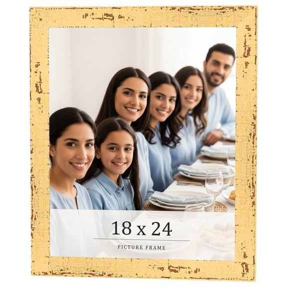18x24 Frame Yellow Real Wood Picture Frame Width 1.25 inches | Interior Frame Depth 0.5 inches |