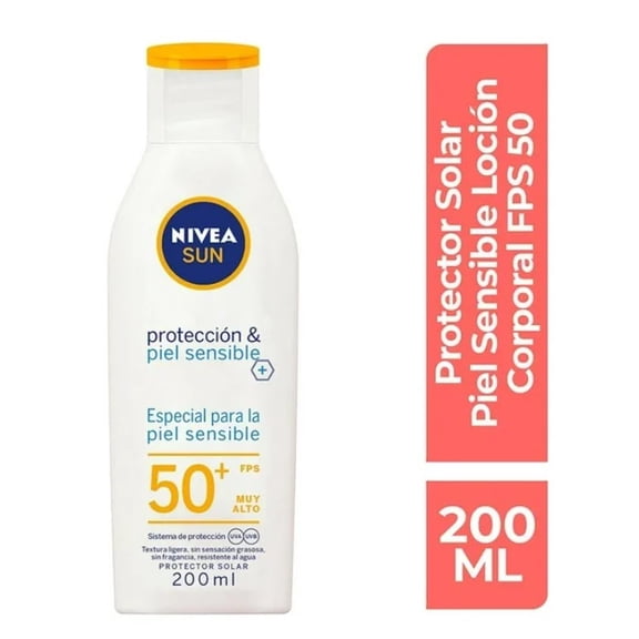 PROTECTOR SOLAR  FPS 50  PROTECTOR & PIEL SENSIBLE  NIVEA SUN  200.