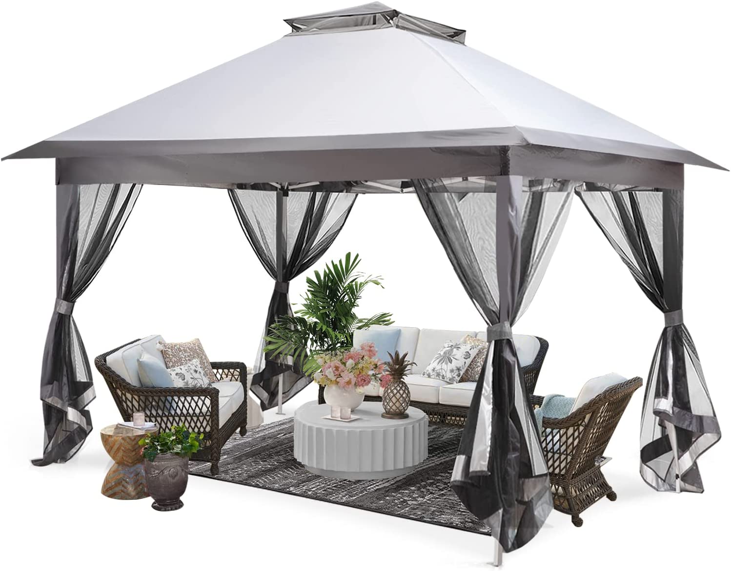 Outdoor Gazebo Easy Popup Instant Patio Canopy Garden Tent 11x11