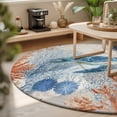 thumbnail image 3 of Round Area Rugs 3.3Ft, Sea Turtle Coastal Non-Slip Washable Circle Rugs Carpet, Summer Beach Coral Nautical Rustic Indoor Outdoor Rug Floor Mats Throw Runner for Bedroom Living Room Bathroom, 3 of 8