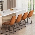 thumbnail image 3 of Homall PU Leather Bar Stools with Backrest & Footrest, Brown (Set of 2), 3 of 8