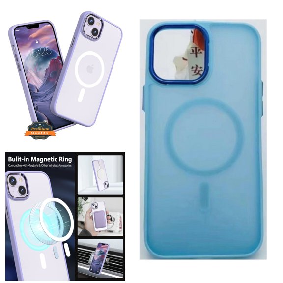 Xpression Phone Case For Samsung Galaxy S25 /S24 Compatible with MagSafe Strong Magnetic Slim Translucent Matte Back TPU Shockproof Design Cover, Blue