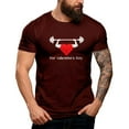 thumbnail image 2 of UVEASISHA Valentines Day Short Sleeve T Shirts for Men Funny Heart Print Crewneck Graphic Tees Regular Fit Casual Gym Workout Shirt Wine L, 2 of 7