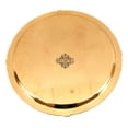 thumbnail image 2 of Indian Art Villa Brass Embossed Plate - 14" Decorative Thali, Gold Finish, 2 of 4