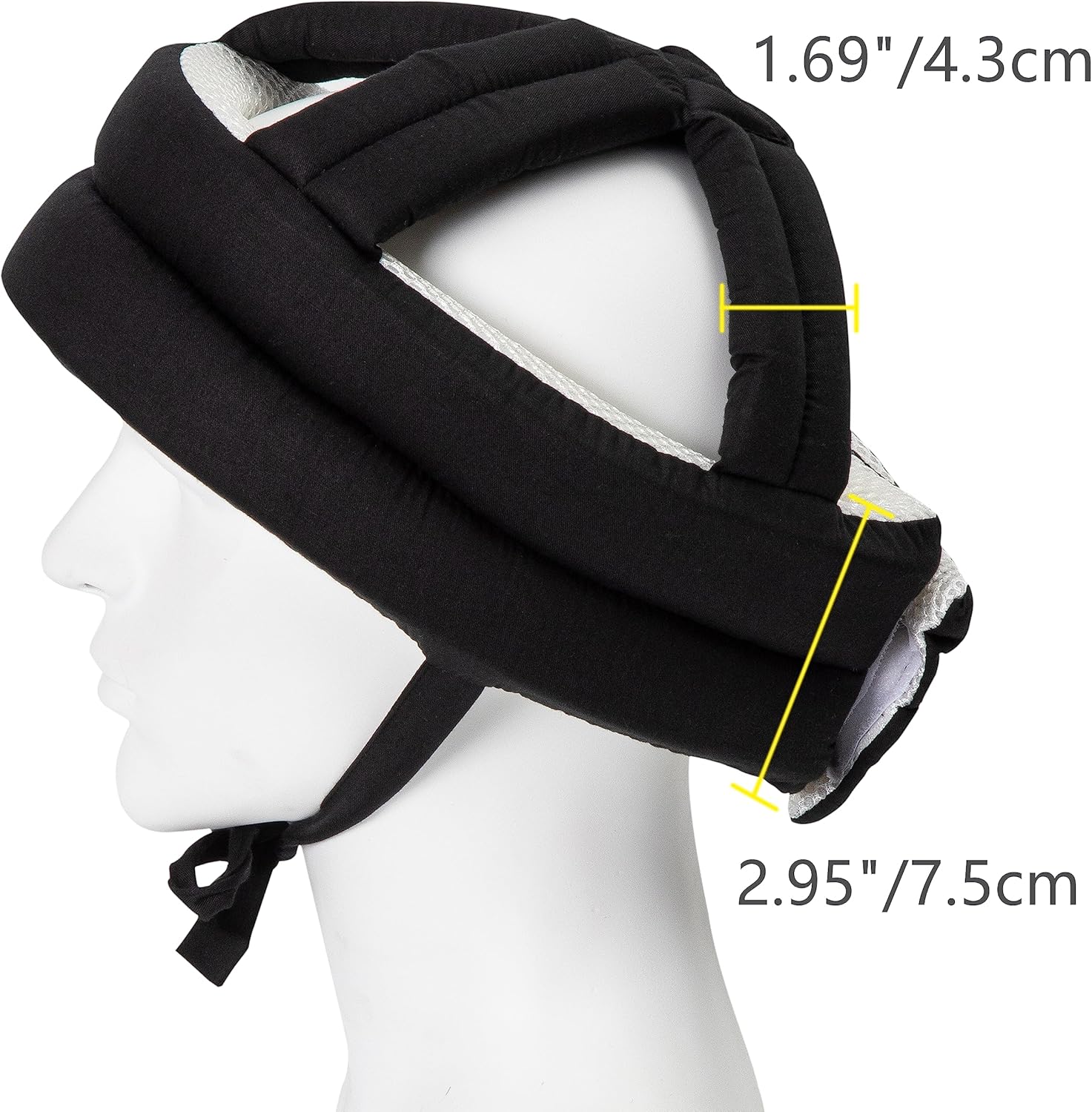 ABCISI Thick Soft Protective Helmet for Elderly, Adult Sizing,Seniors Head Protector Fall Protection Hat Cap,Elder Safety Products Protect Head Injury in Falls for Home Gardening Walking Dog,Black