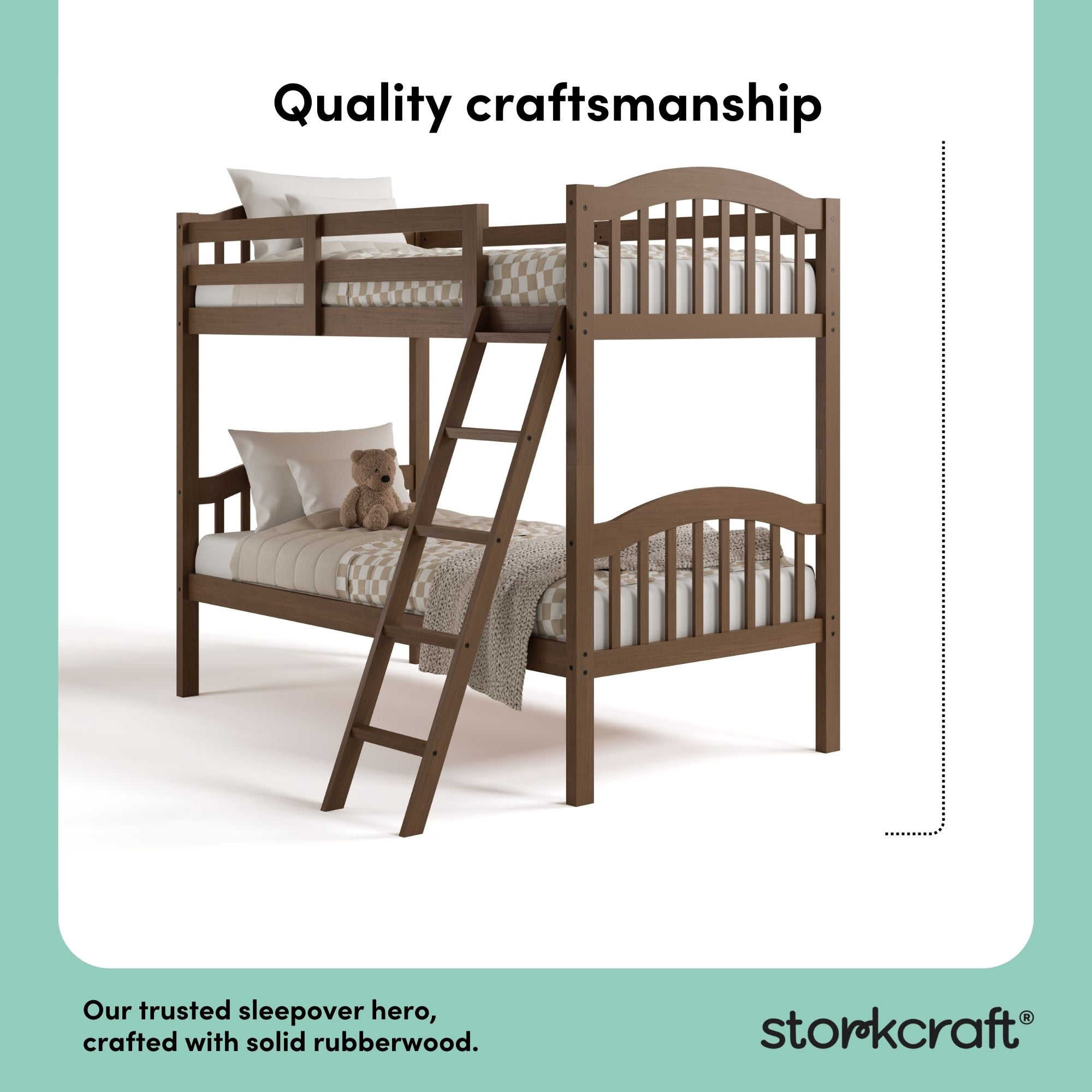 Storkcraft Long Horn Twin over Twin Bunk Bed, Hazelnut