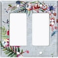 thumbnail image 6 of Metal Light Switch Plate Cover Cotton Flower Semicircle Frame Gray FLW026, 6 of 13
