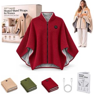 Heated Shawl Wraps for Women Wearable Heated Blanket Shawl USB Heated Wearable Blanket