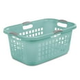 thumbnail image 1 of Sterilite Ultra 2 Bushel Plastic Stackable Clothes Laundry Basket Bin, Aqua, 1 of 2