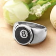 thumbnail image 5 of K-KED Stainless Steel Men's Number 8 Ring Men's 7-13 Size-silver-12, 5 of 6