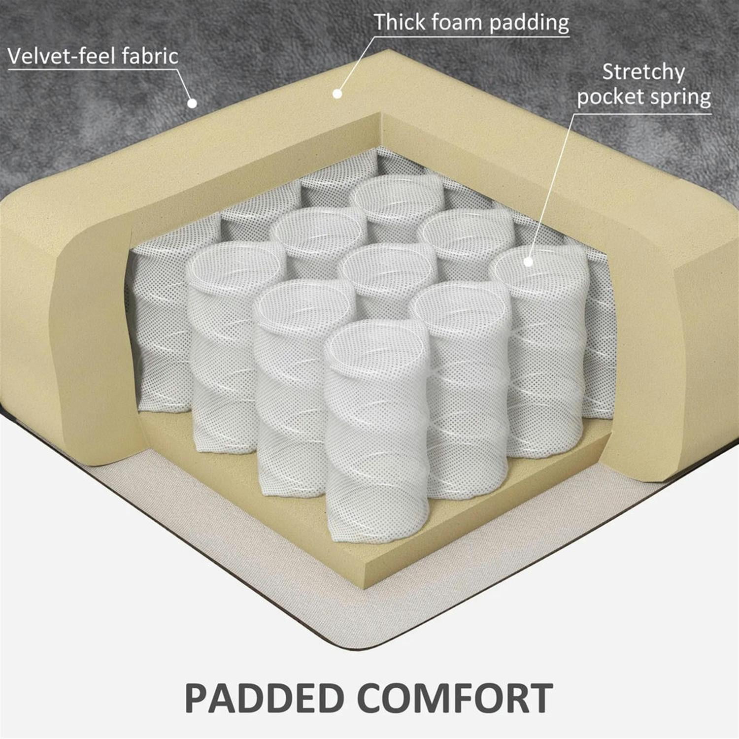 Demi Bonn 39" High-Back Swivel Recliner with Cushion, Comfortable Footrest, Fabric Rocking Chair for Living Room, Gray