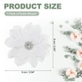 thumbnail image 2 of Uxcell 3.54 x 3.54 inch Flower Brooch Pin Hair Flower Clips Floral Brooch Fabric Handmade Hairpin White, 2 of 7