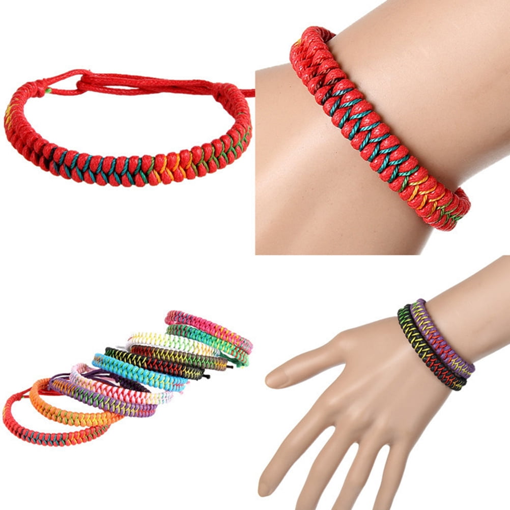 6Pcs Handmade Braided Woven Friendship Bracelets Bulk for Men Women Wrist  Ankle Cool Gift (Random Color) Whiteflag - AliExpress