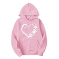 thumbnail image 4 of VBTAPA Womens Sweatsuits 2 Piece Set Love Heart Print Pullover Hoodies and Jogger Pants Sets Lounge Jogger Sets Casual Track Suits Pink#3 L, 4 of 5