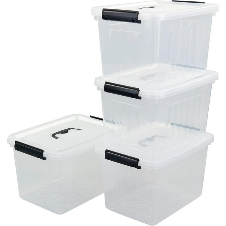 Citylife 1.3 QT 10 Packs Small Storage Bins with Lids Clear Plastic Kids  Craft Storage Bins