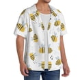 thumbnail image 2 of Balery Bee Camisa Casual de Manga Corta con Botones para Hombre, Texturizada, Estilo Cubano, para Playa, Verano-XX-Large, 2 of 5