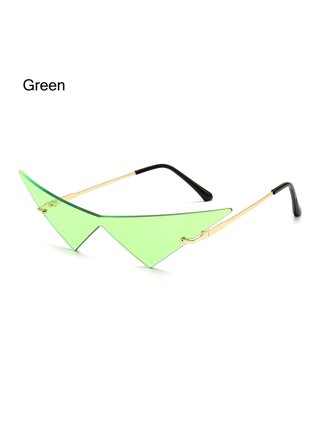 Triangle Wing Edge Rimless Slim Cat-eye Sunglasses Trendy 