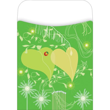 UPC: 0612086012268 | Barker Creek Peel and Stick Library Pocket Go Green Design 30/Pack LL1226