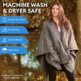 thumbnail image 6 of Therapedic Home Solutions Heated Shawl – Wearable Battery Powered Blanket with 4 Heat Settings, Auto Shut-Off, USB Cord Included, Machine Washable Soft Plush Lining, (50x66 Inches, Dark Grey), 6 of 7