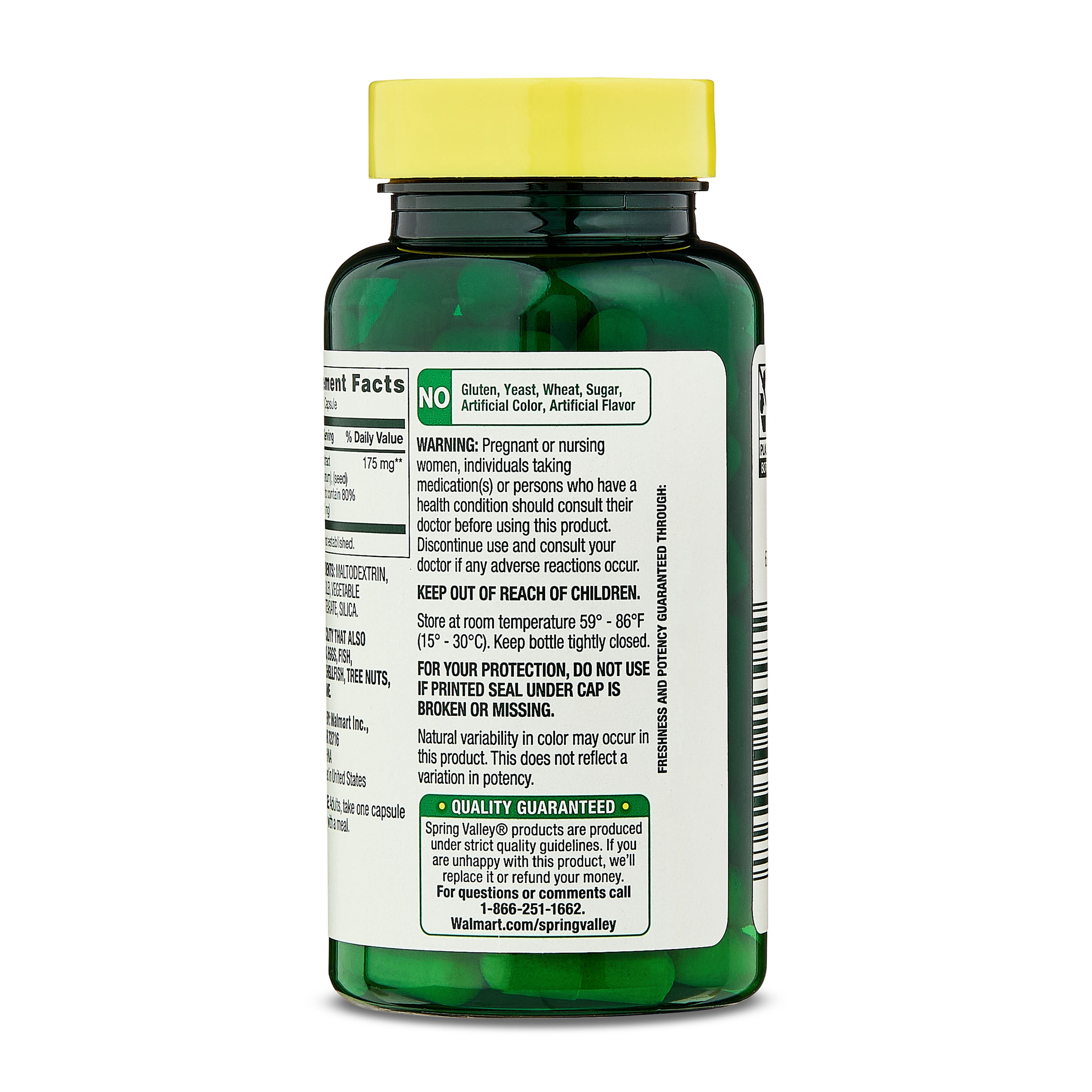 (3 pack) Spring Valley Standardized Extract Milk Thistle Dietary Supplement Capsules, 175 mg, 90 Gelatin Capsules