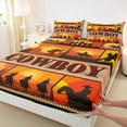 thumbnail image 3 of Homewish Boys Girls Western Cowboy 4-Piece Full Size Sheets,Rustic Farmhouse Bed Sheets,Southwestern Theme Lightweight Sheet Sets,Super Cozy Room Decor, 3 of 7