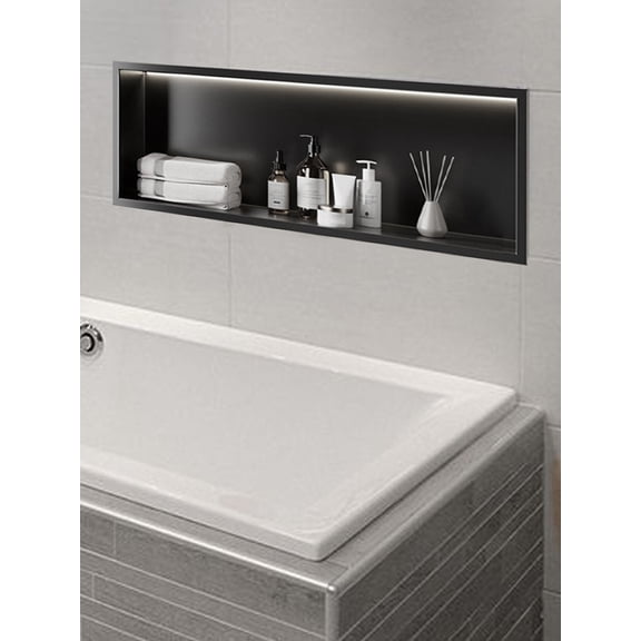 Shower Niche 36.6"x 11.8" Outer Size, Single Shelf Large Niche Tile Ready Niche for Showers Bathroom Storage Recessed Shower Box